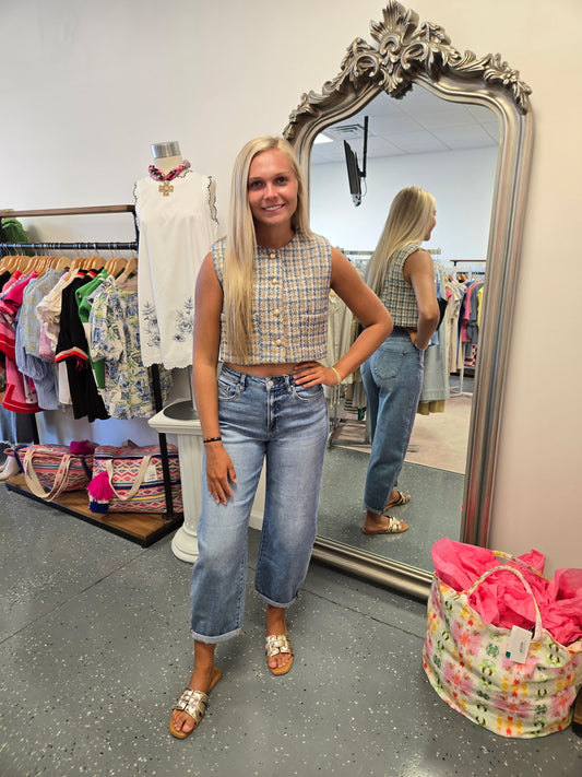 Tweed Front Pocket Vest