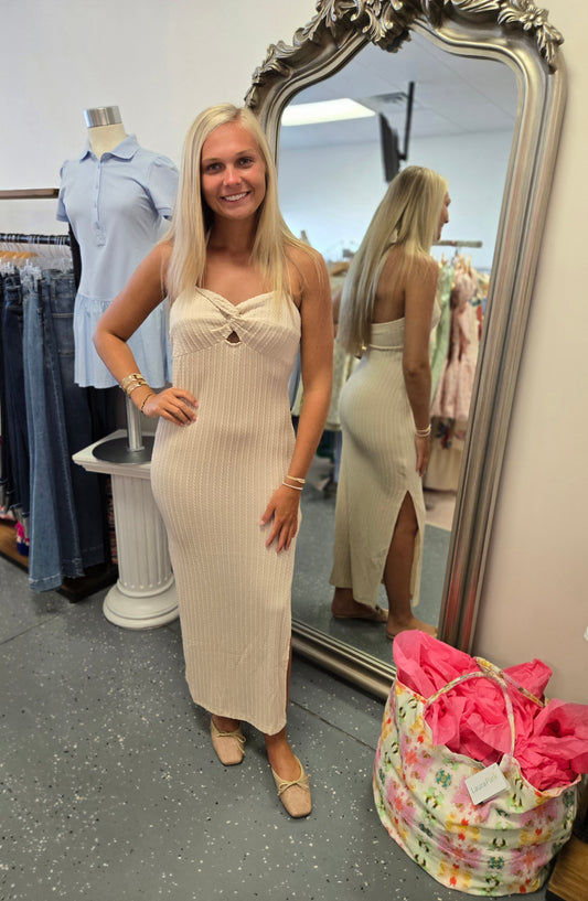 Cable Knit Halter Dress