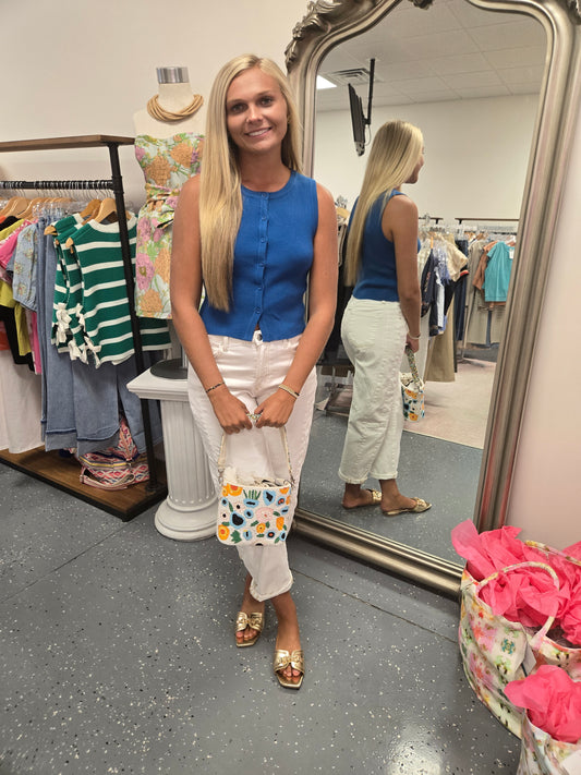 Round Neck Button Down