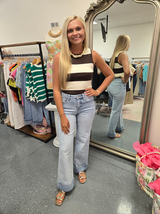 Ivory/Brown Bodysuit