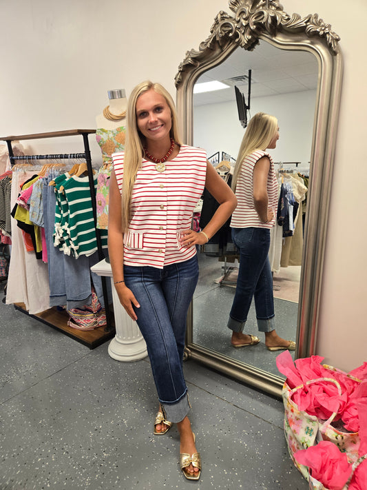 Striped Cardigan Top