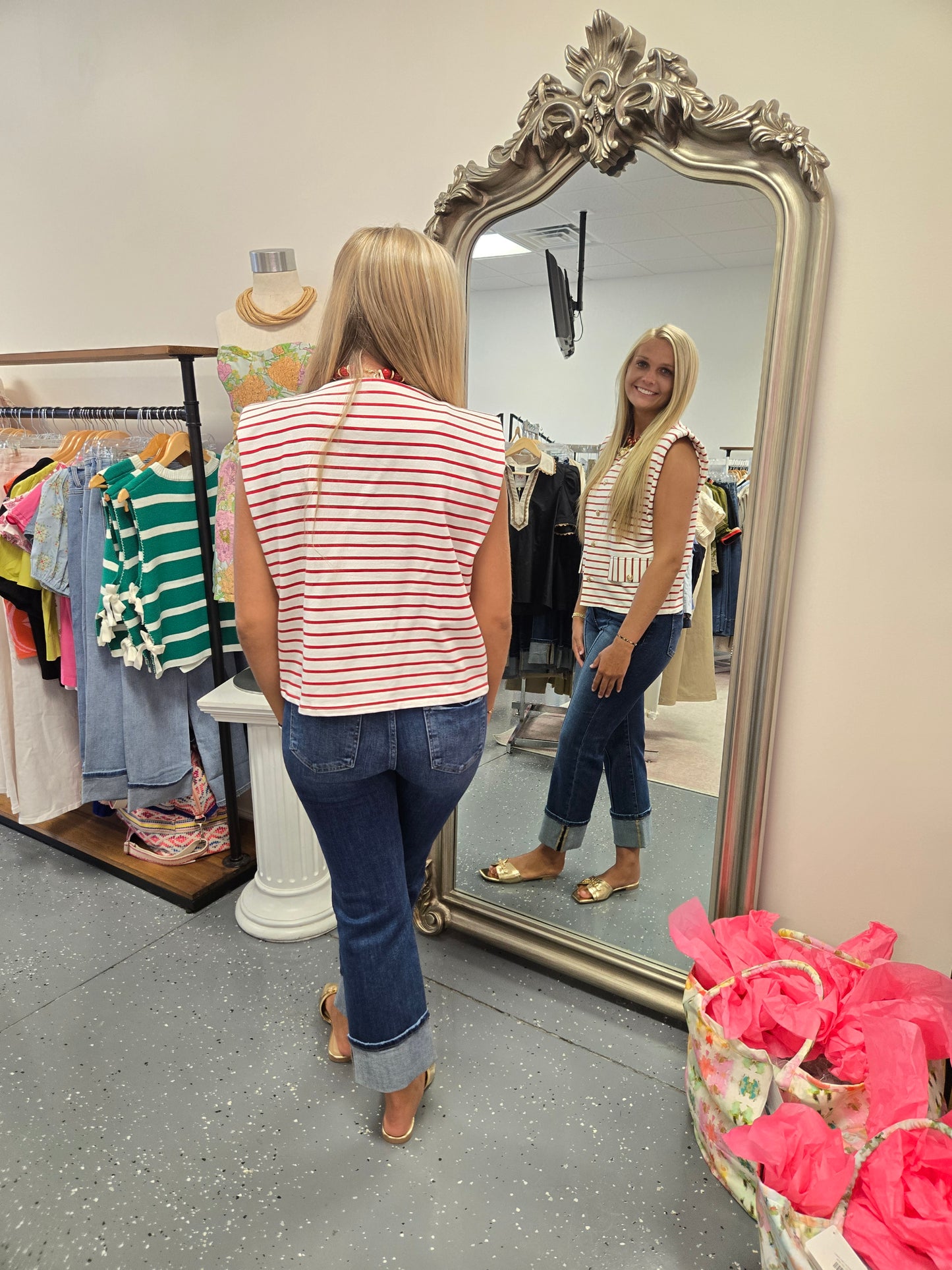 Striped Cardigan Top