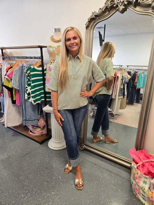 By The Sea- Striped Blouse