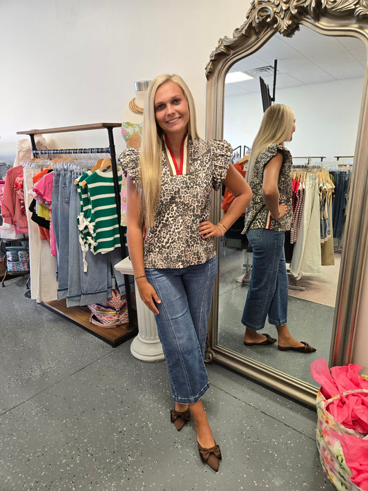 On Trend Animal Print Top