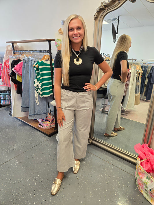 The Susie Striped-Pants-Black