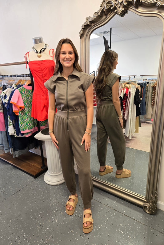 Drop Shoulder Jumpsuit