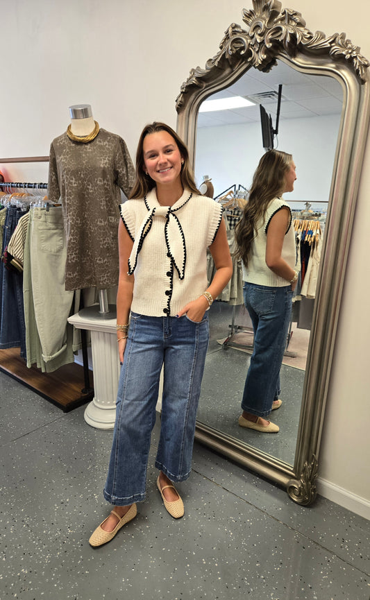 Second Chance Sweater- Ivory/Black