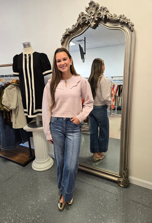 Scalloped Collar Sweater