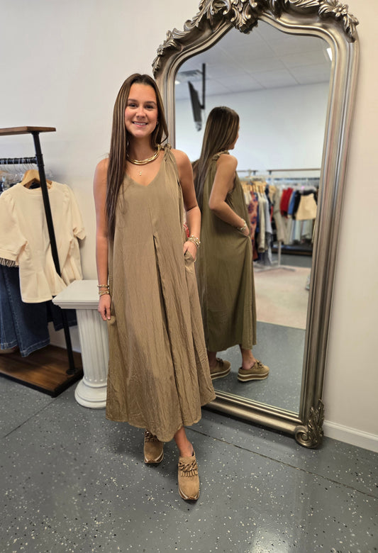 Elevated Style Midi-Khaki