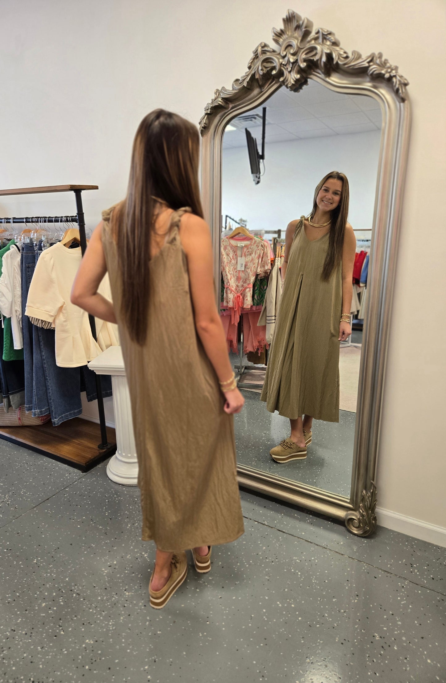 Elevated Style Midi-Khaki