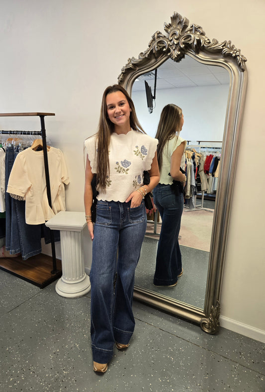 Embroidered Knit Vest