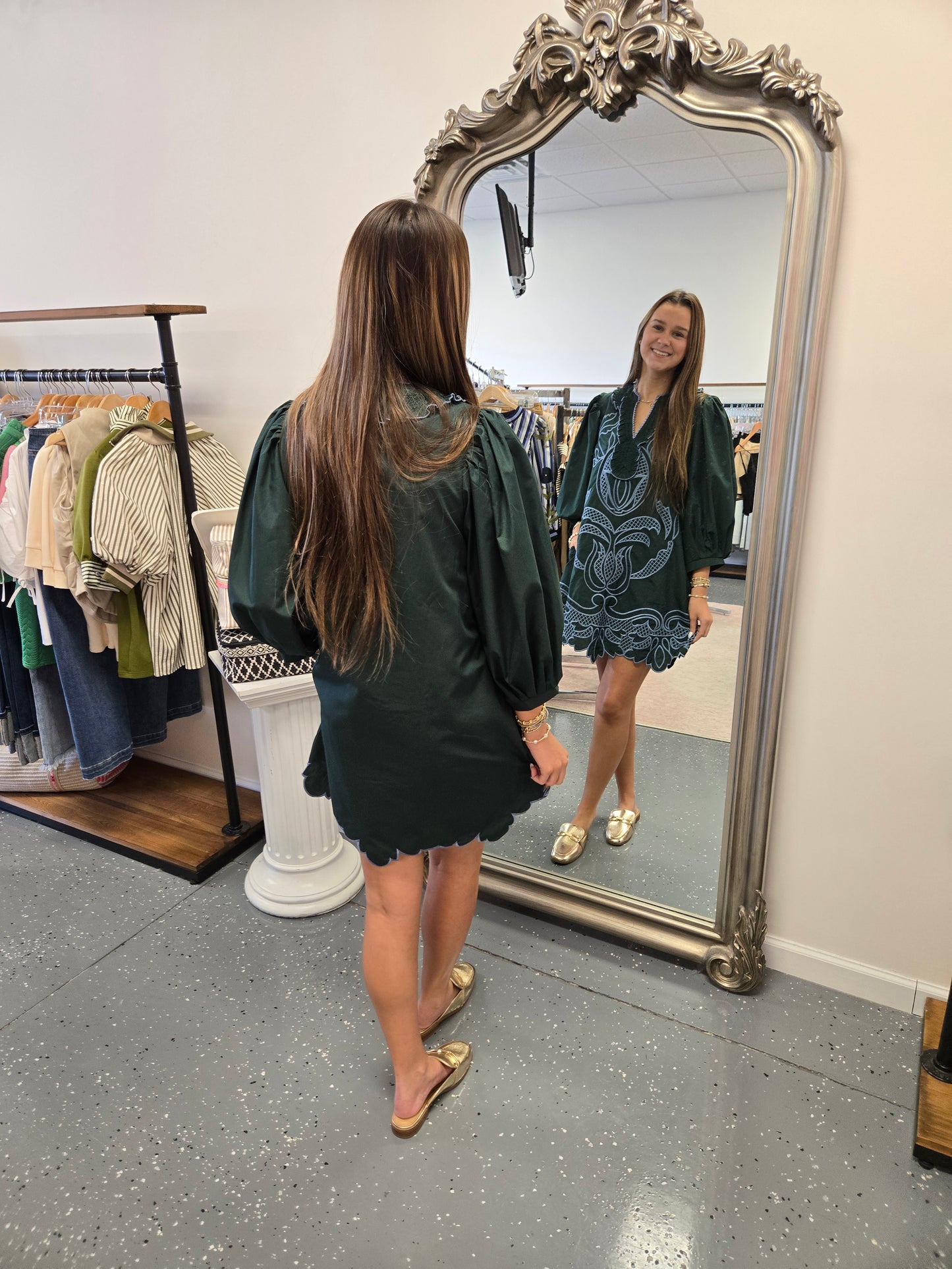 Lindsay Embroidered Mini Dress