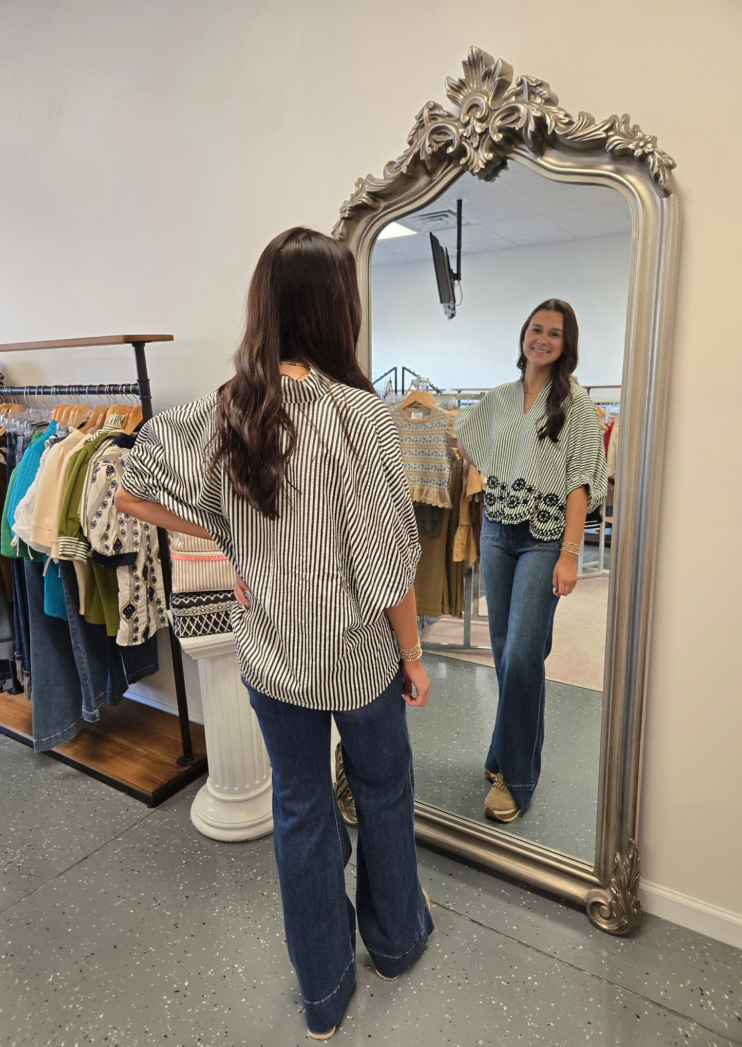 Set The Scene Striped Blouse