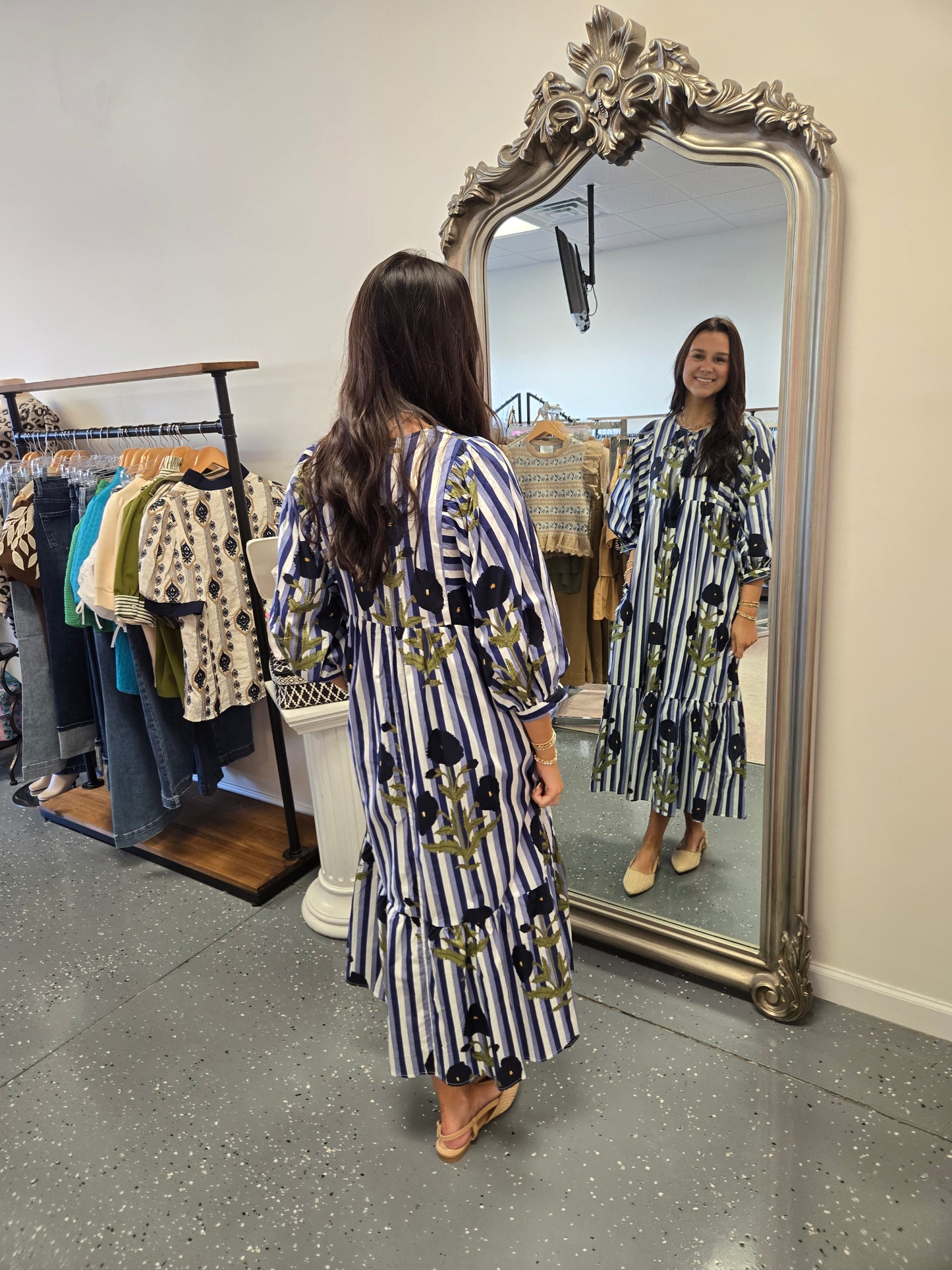 The Darsey Midi Dress-Blue