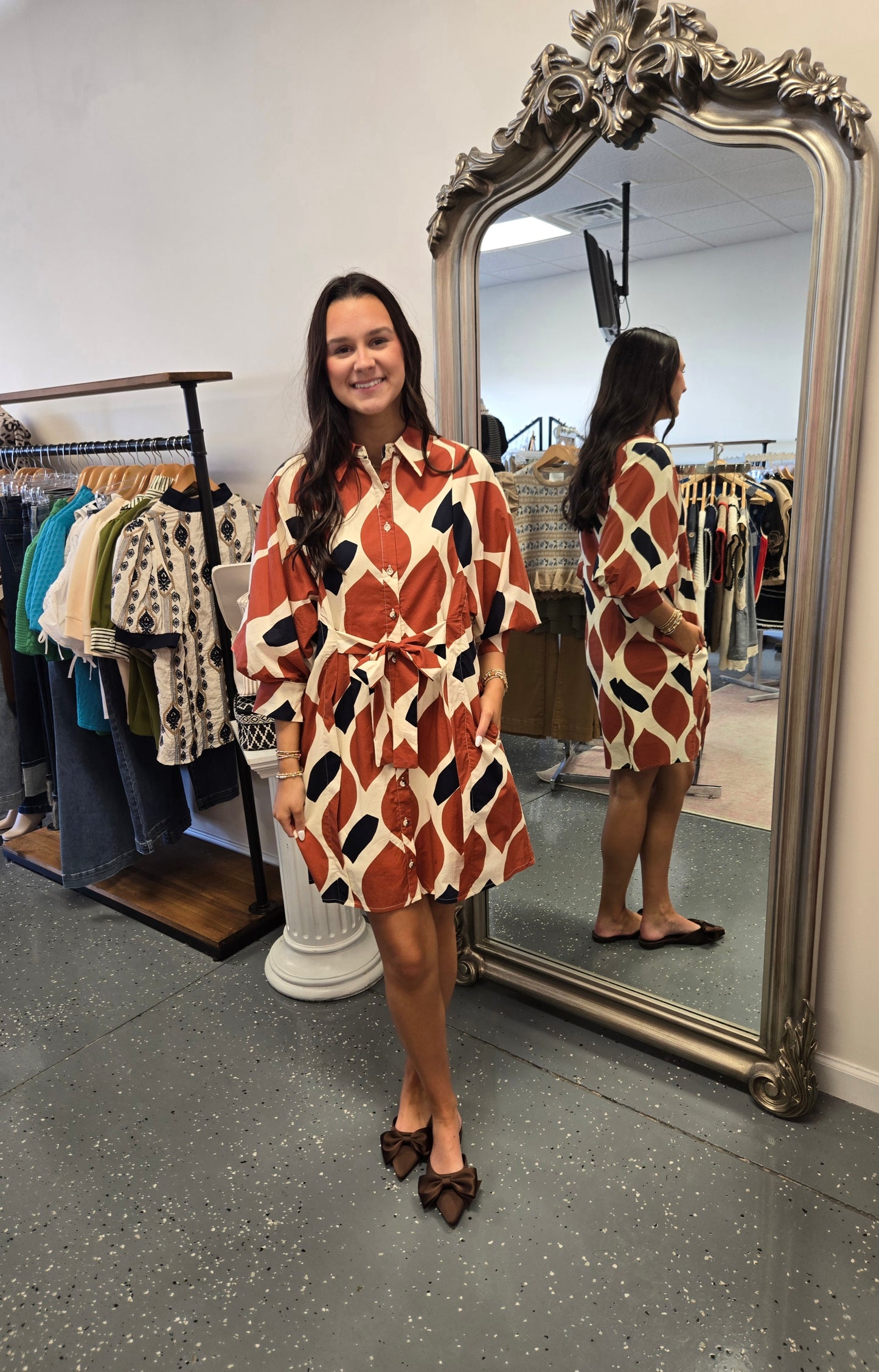 Falling In Line Shirt Dress