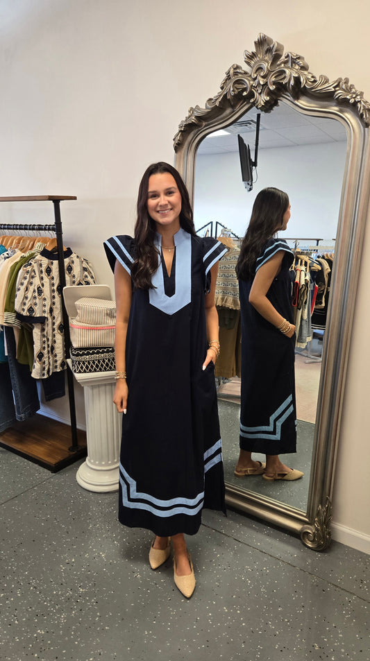 Contrasting Midi Dress