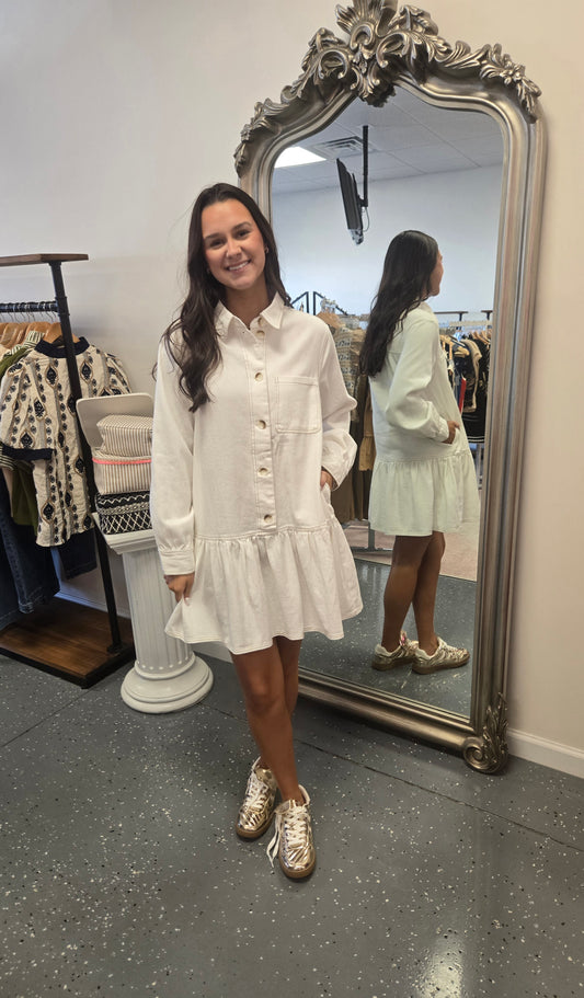 Fall In Line-Denim Dress