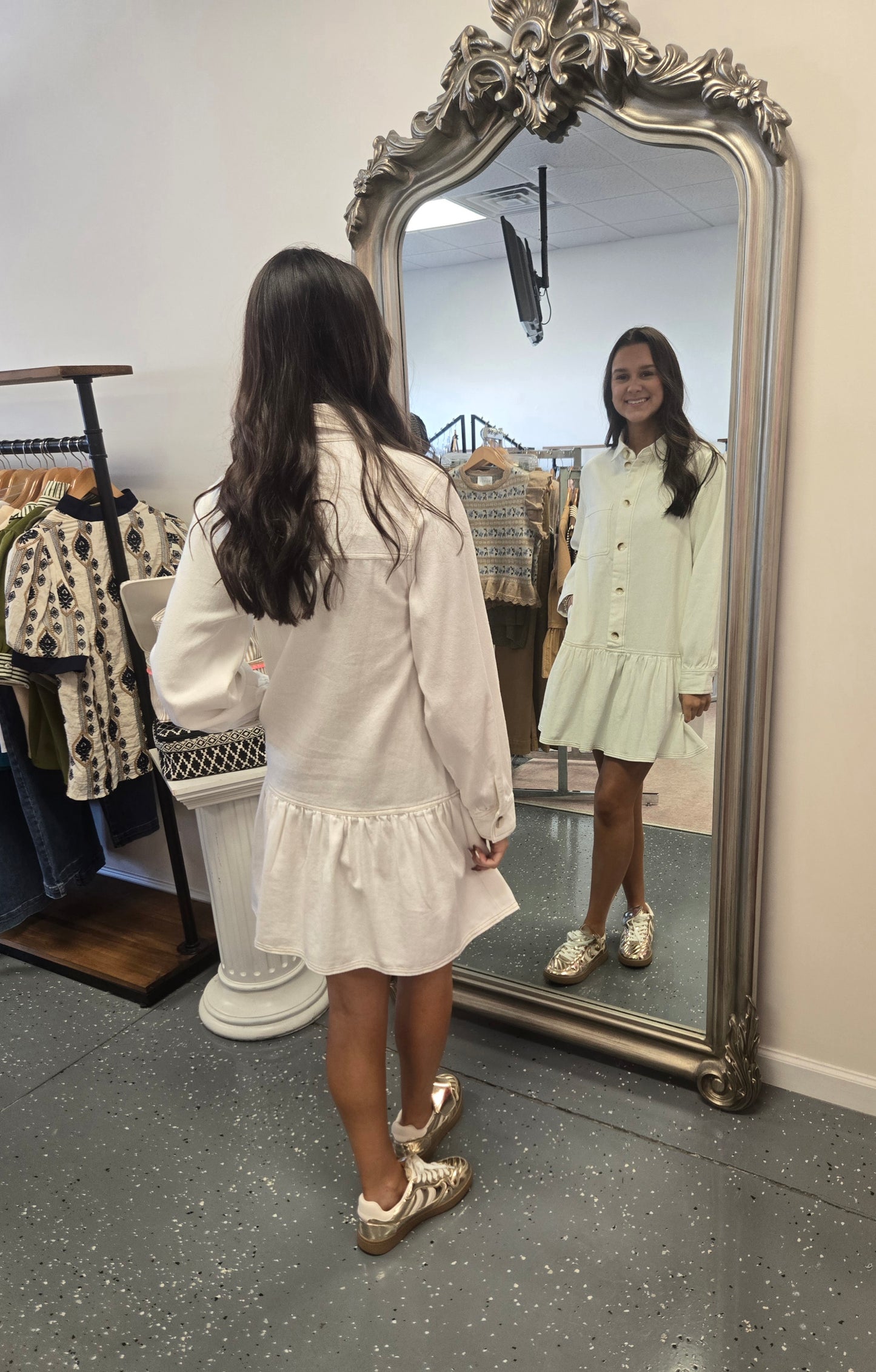 Fall In Line-Denim Dress