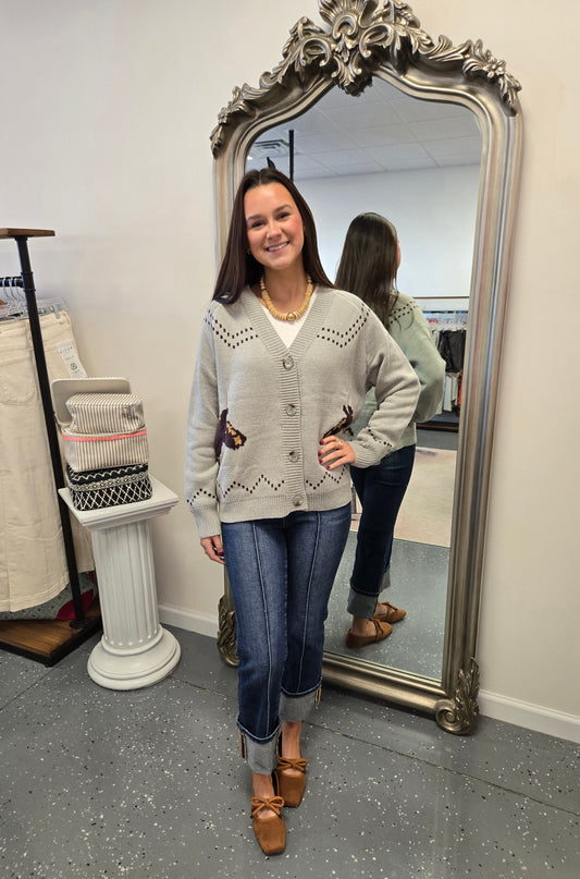 Western Horse Button Cardigan