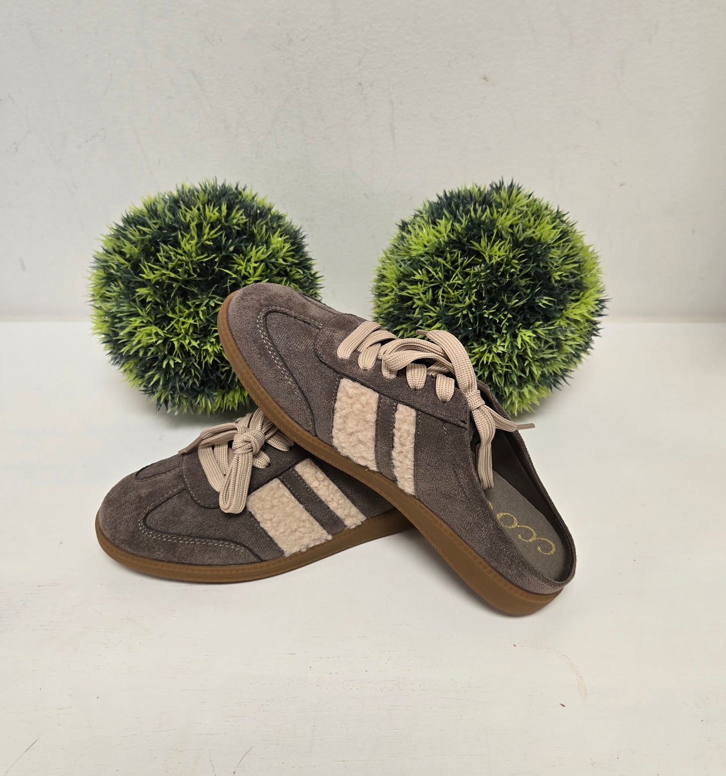 Sandra Fur Stripe Backless Mule Court