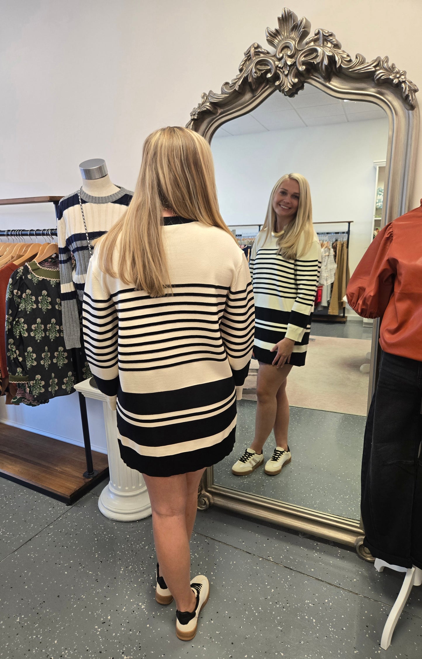 Striped Sweater Knit Dress