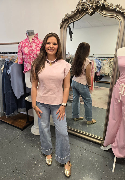 Vintage Washed Cap Sleeve Top