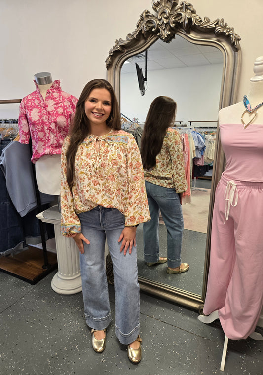 Celeste Tie Neck Blouse