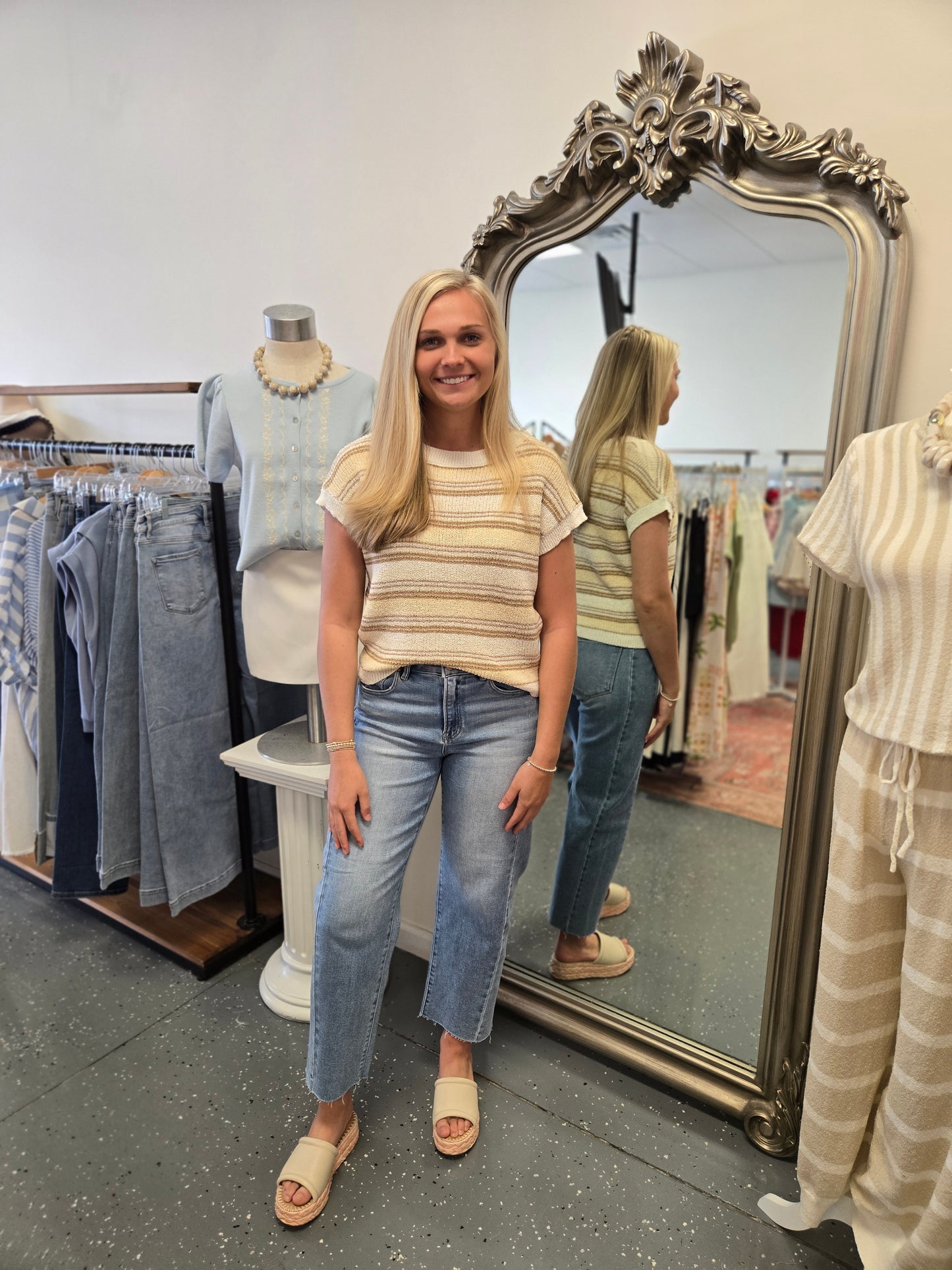 Multi Color Striped Knit Top