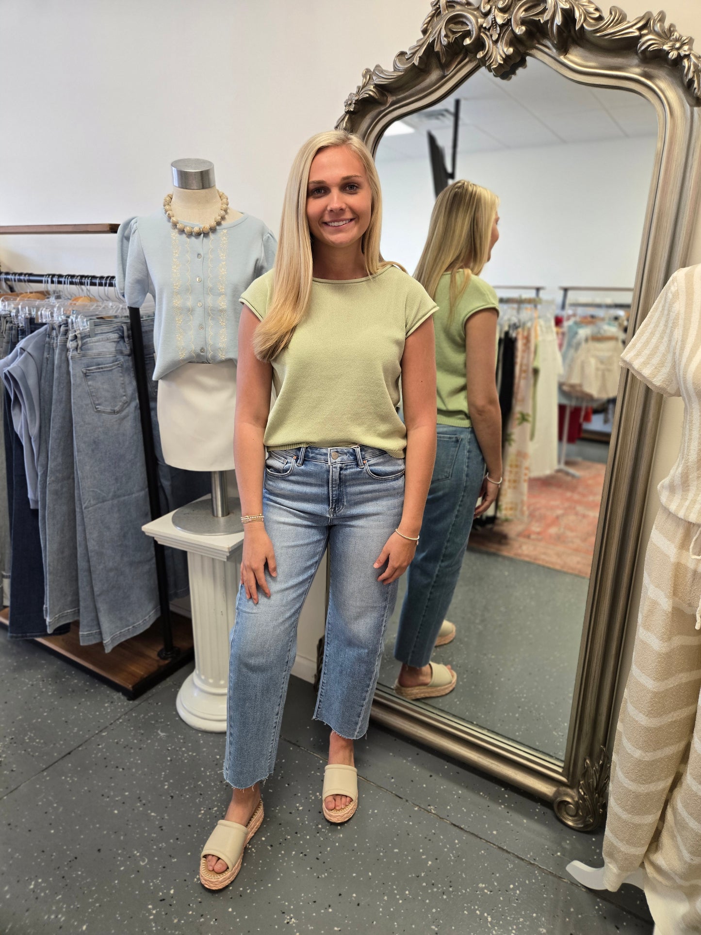 Raw Edge Sleeveless Knit Top