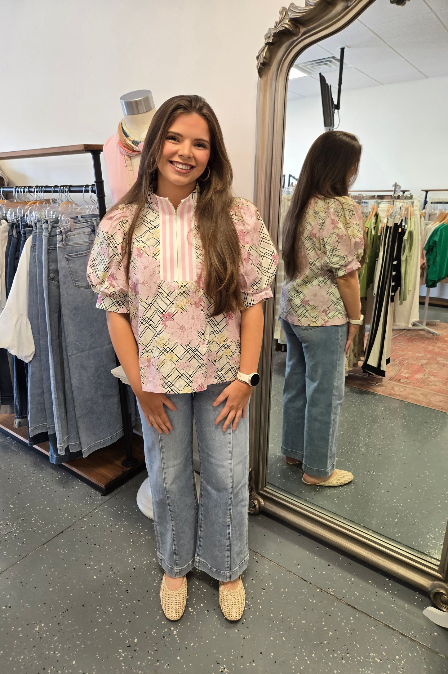 Pastel Garden Zip Top