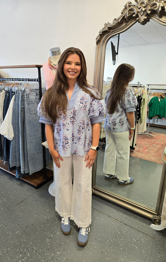 Bluebell Garden Striped Top