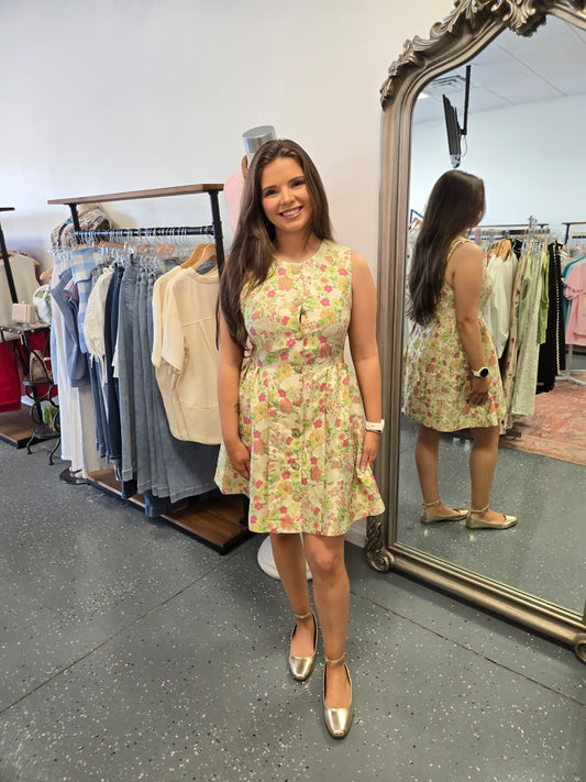 In Full Bloom Floral Mini Dress