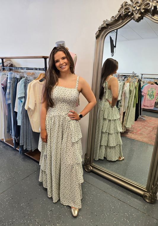 Cottage Garden Tiered Midi Dress