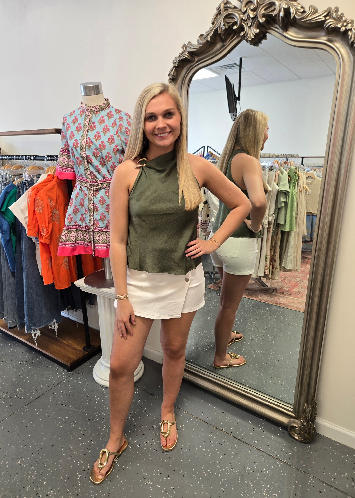 Olive Luxe Ring Halter Top