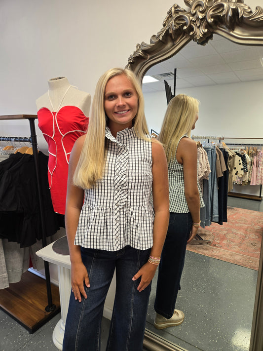 Lea Plaid Top