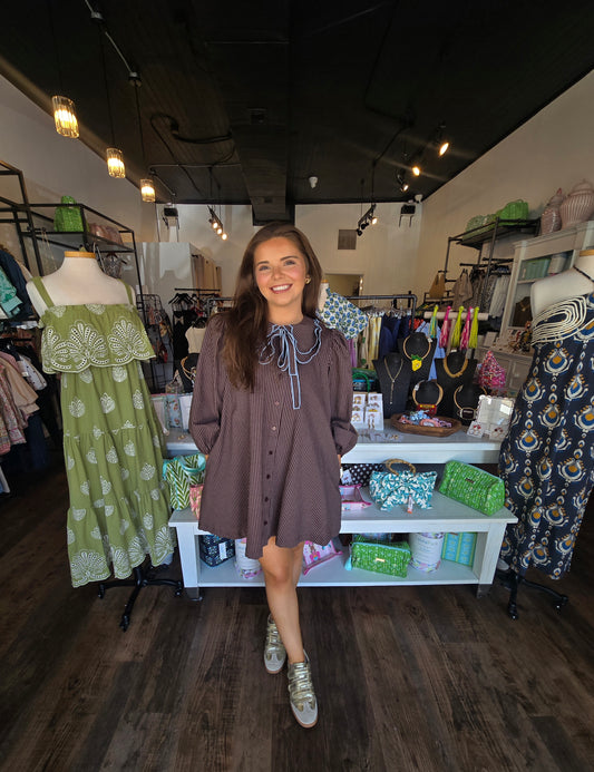 Mocha Bluebell Collard Dress