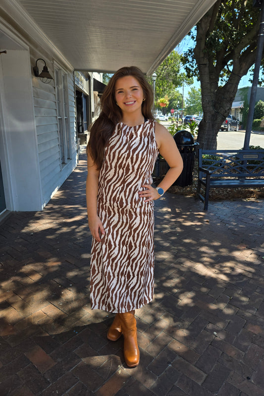 Wild Side Zebra Print Midi