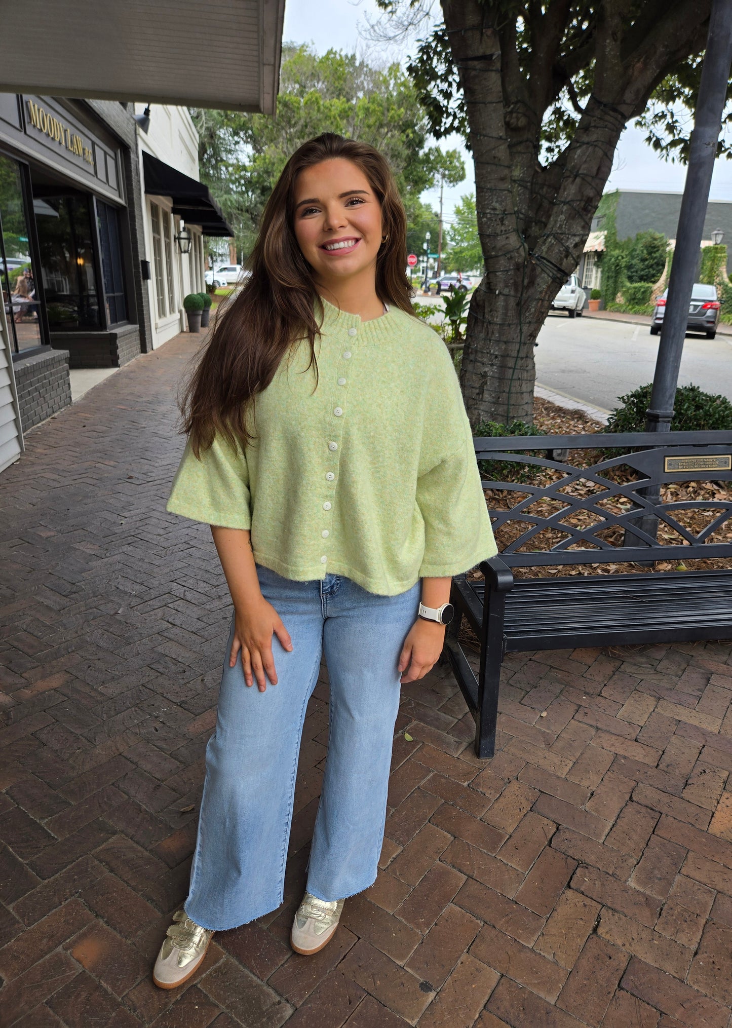 Short Sleeve Button Down Cardigan