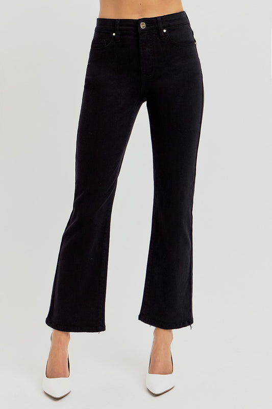 Black High Rise Cropped Jeans
