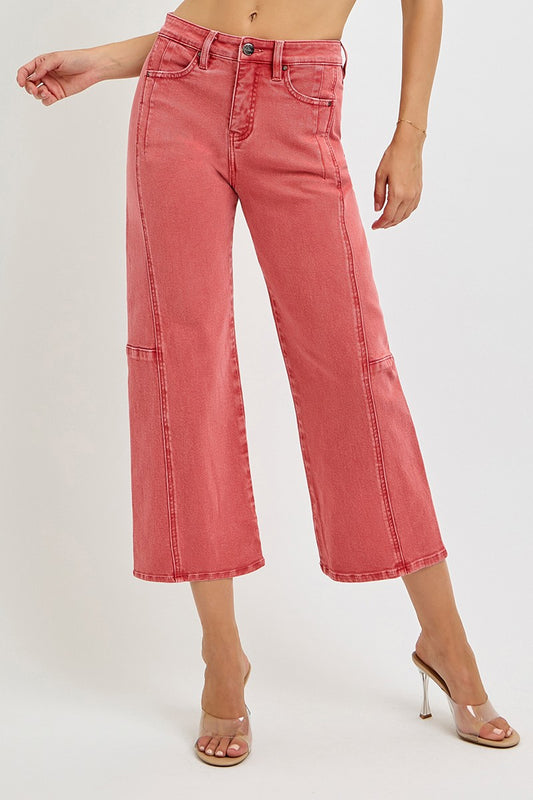 Cropped Wide Leg Barrel Jeans