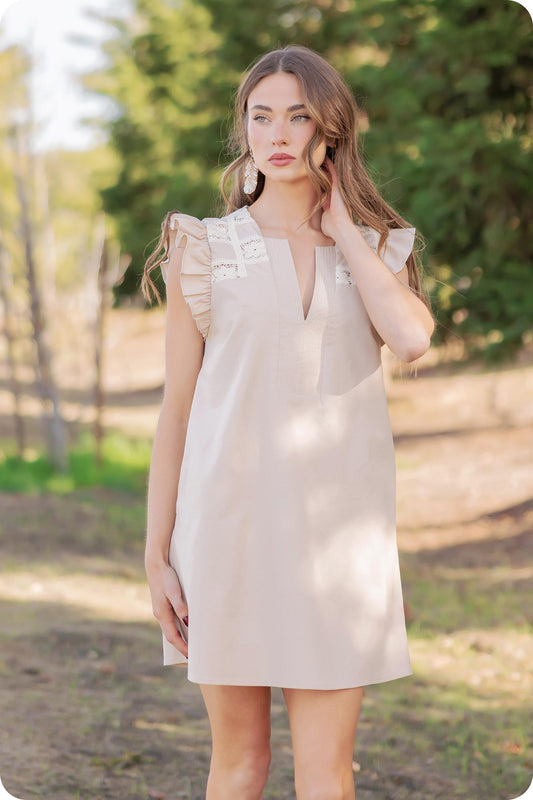 Crochet Detailed Mini Dress