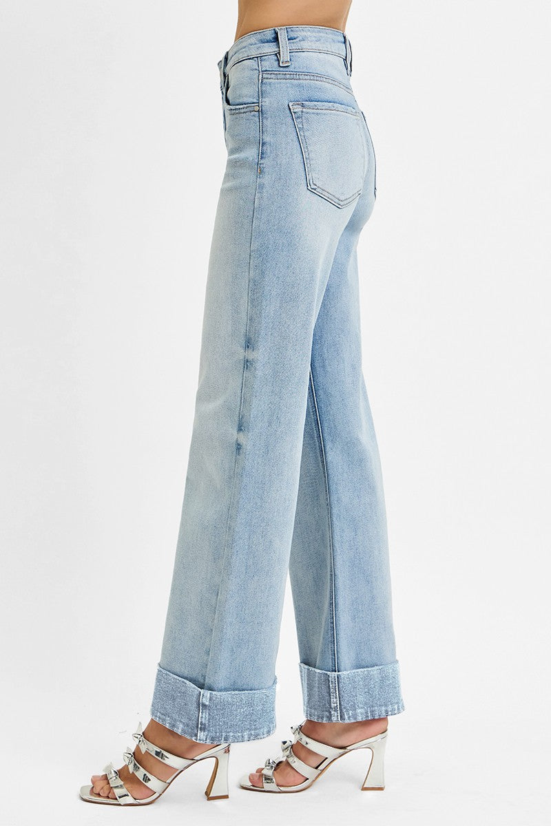 Risen High Rise Cuff Jeans- Tummy Control