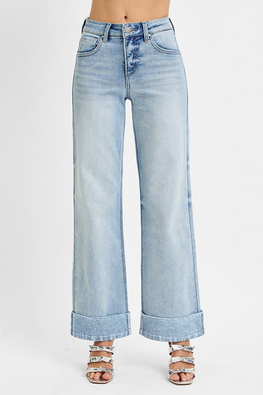 Risen High Rise Cuff Jeans- Tummy Control
