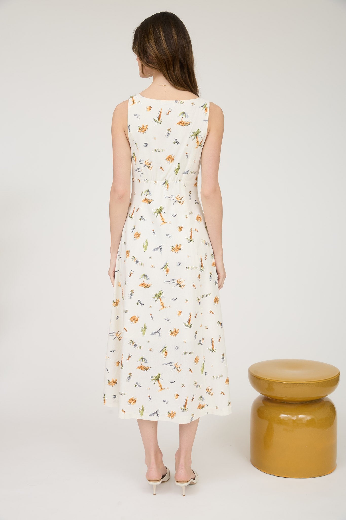 Beach Print Midi