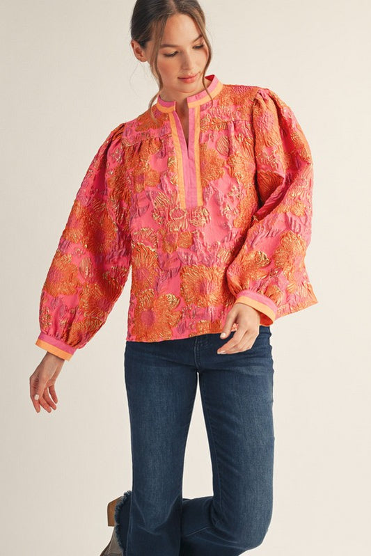 Floral Jacquard Top