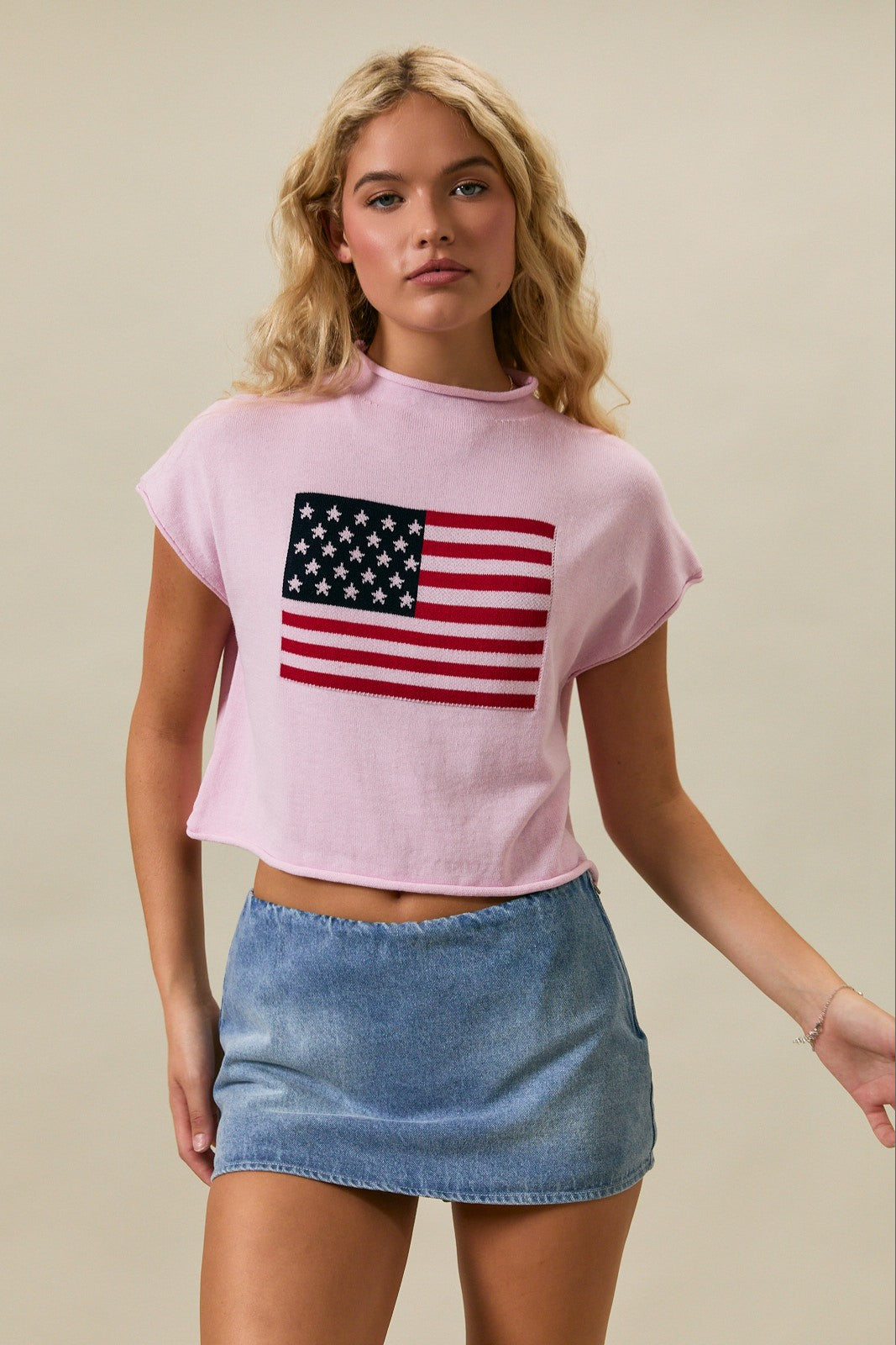 Flag Sweater Top