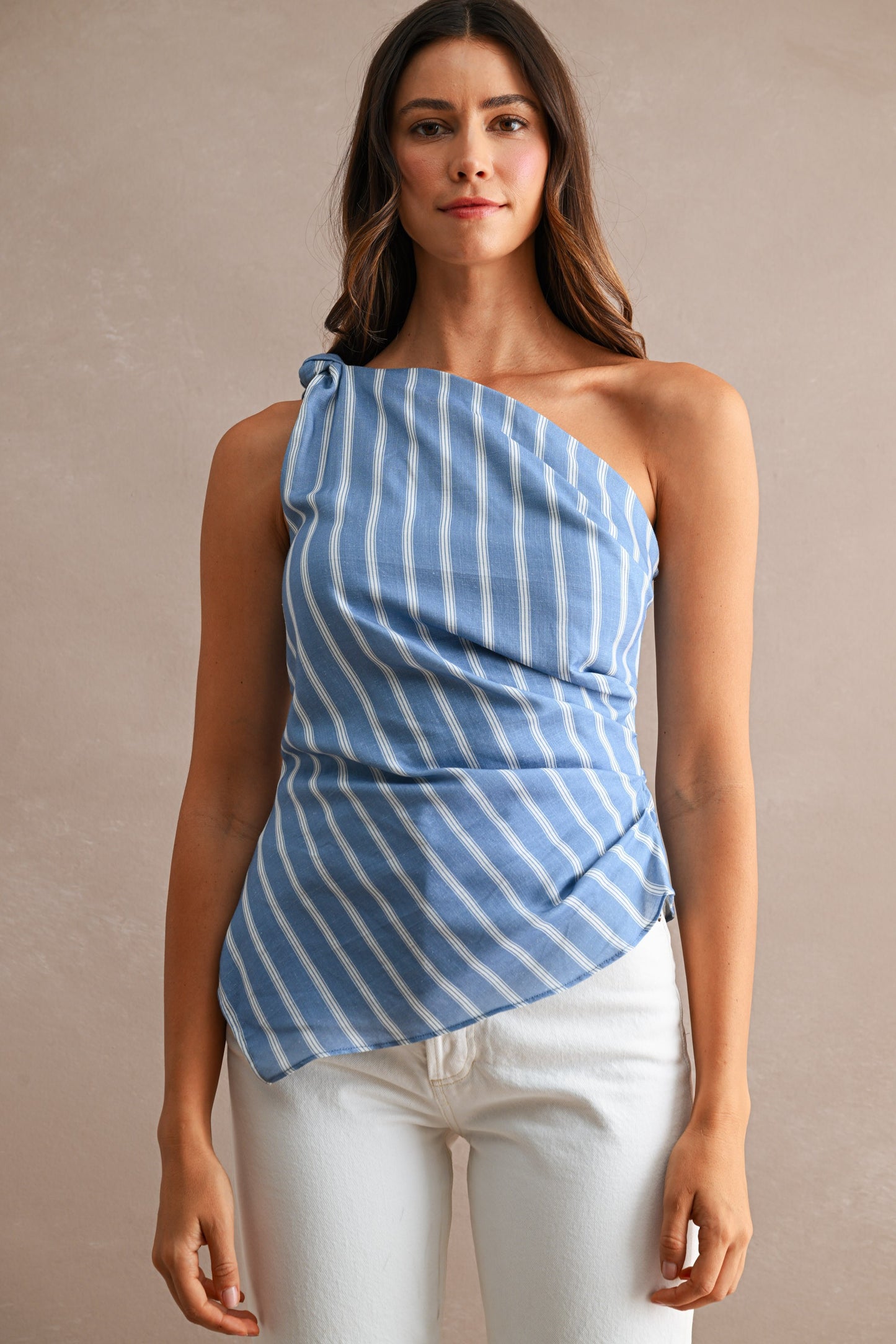 Mocha Market One Shoulder Top