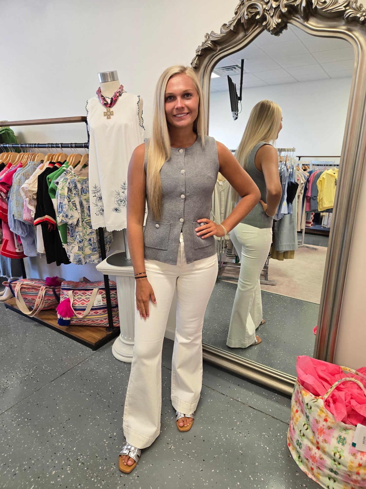 Crystal Button Sweater Vest