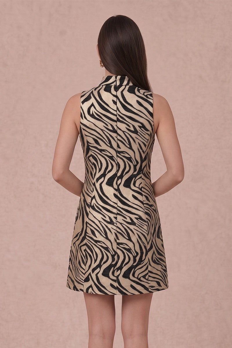 Metallic Zebra Mini Dress