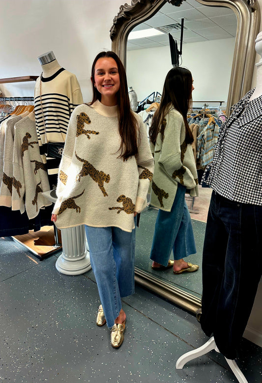 Cheetah Sweater Top